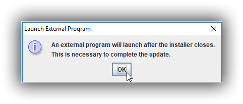 click ok for 'external program'