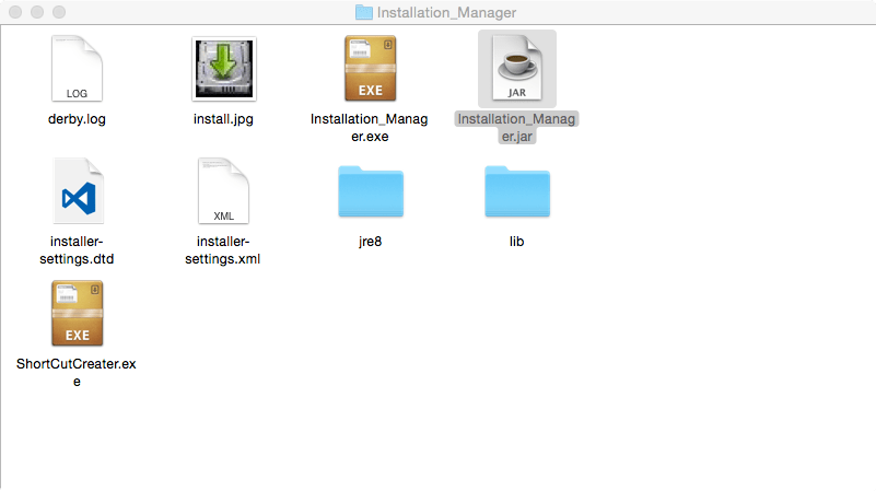 Installation manager folder screenshot