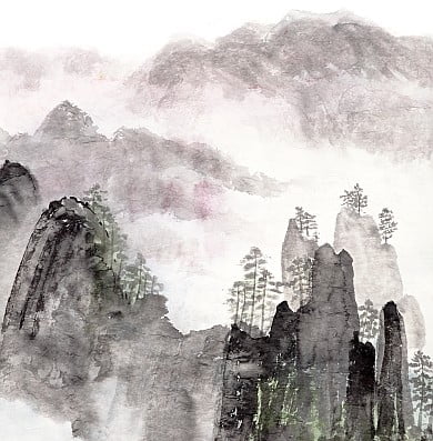 painting of Chinese mountains